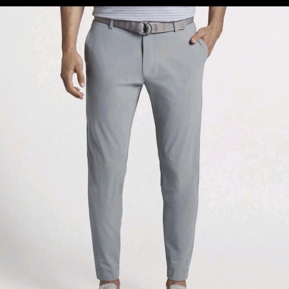 Peter Millar Gale Gray Blade Performance Ankle Pants MA22EB520FB 38x32 Golf